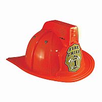 Red Jr Fire Chief Helmet with Lights 