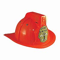 Red Jr Fire Chief Helmet with Lights