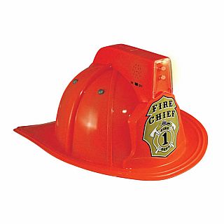 Red Jr Fire Chief Helmet with Lights 