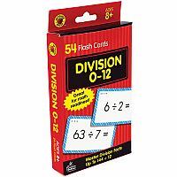 Division 0 to 12 Flash Cards Grade 3-5