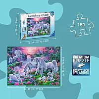 Jigsaw Puzzle Unicorns in the Sunset Glow - 150 Pieces Puzzle