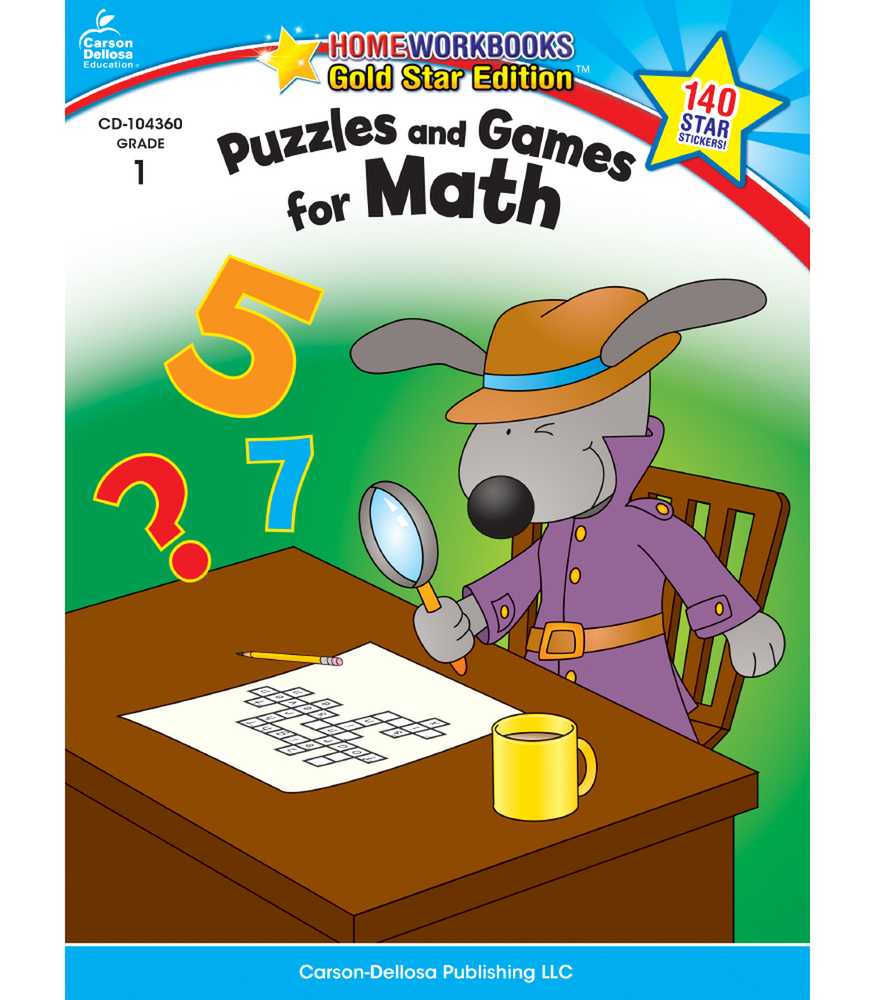 Puzzles and Games for Math Activity Book Grade 1 Paperback