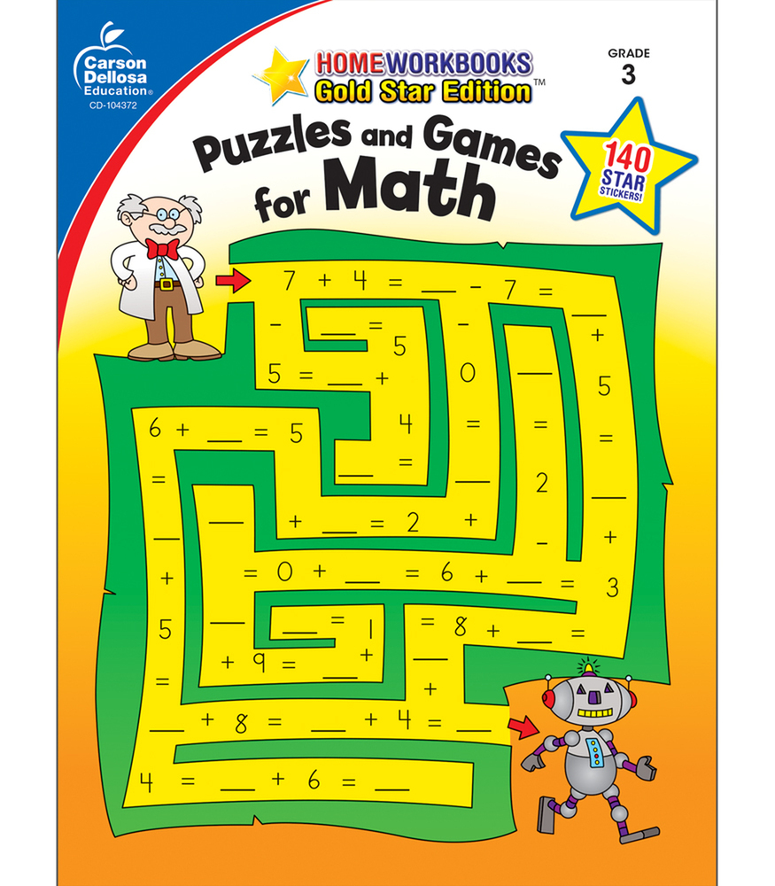 Puzzles And Games For Math Activity Book Grade 3 Paperback 
