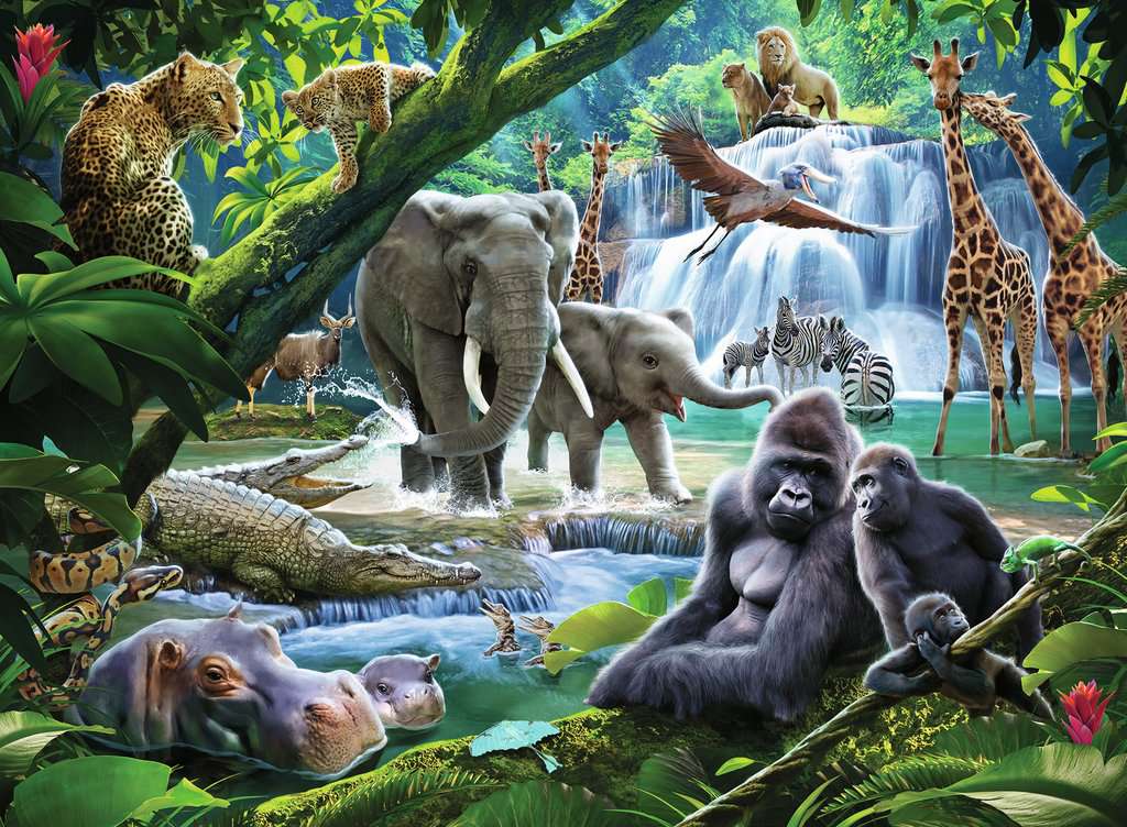 Jungle Animals - 100 Piece Puzzle - Grandrabbit's Toys in