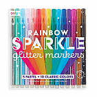Rainbow Sparkle Glitter Markers - set of 15
