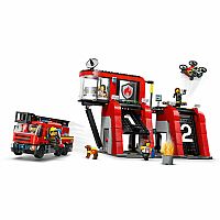 Fire Station with Fire Truck