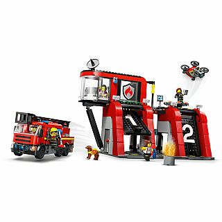 Fire Station with Fire Truck