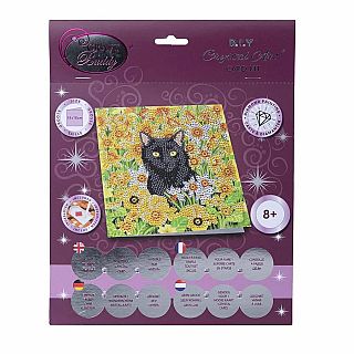 Crystal Art Card Kit: Cat Among the Flowers