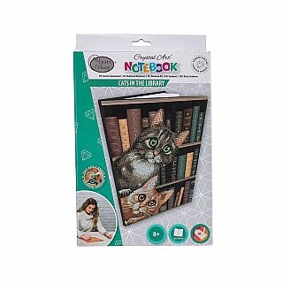 Crystal Art Notebook Kit: Cats in the Library
