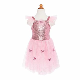 Pink Sequins Butterfly Dress & Wings