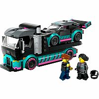 Race Car and Car Carrier Truck V39