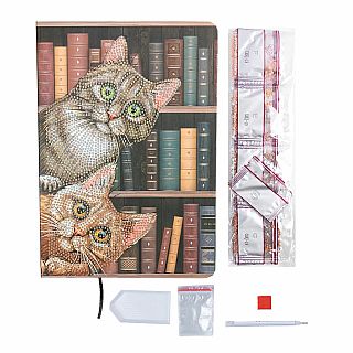 Crystal Art Notebook Kit: Cats in the Library