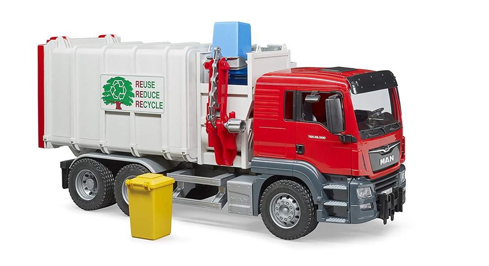 toy garbage truck with compactor