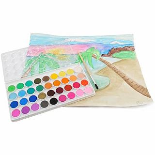 Lil' Pods Watercolor with Brush, Set of 36