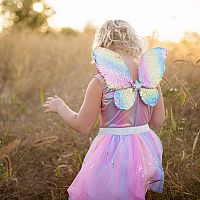 Rainbow Sequin Skirt, Wings, & Wand