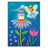 Fairy with Cake Glitter Birthday Card