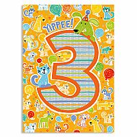 Age 3 Foil Birthday Card