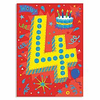 Age 4 Foil Birthday Card