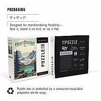 Rocky Mountain National Park, Colorado, Lake, Lithograph 1000 Piece Puzzle