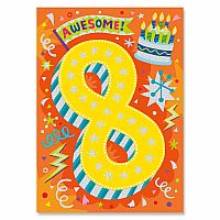 Age 8 Foil Birthday Card