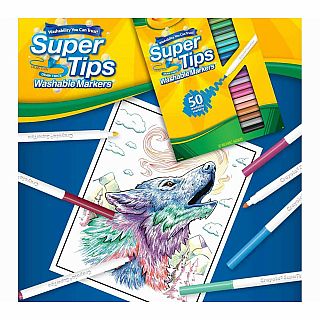 Washable Super Tips Markers, 50 Count