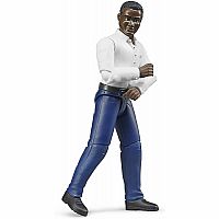 Man Dark Skin Dark Blue Jeans Toy Figure