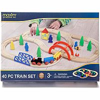 40 Piece Wooden Train Set