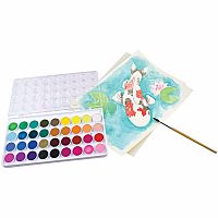 Lil' Pods Watercolor with Brush, Set of 36
