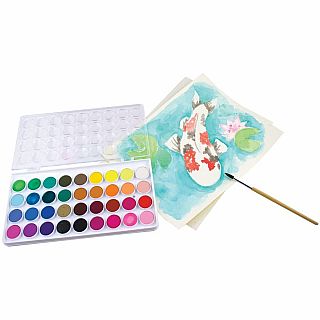 Lil' Pods Watercolor with Brush, Set of 36