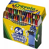 Ultra Clean Washable Crayons, Built in Sharpener, 64 Count
