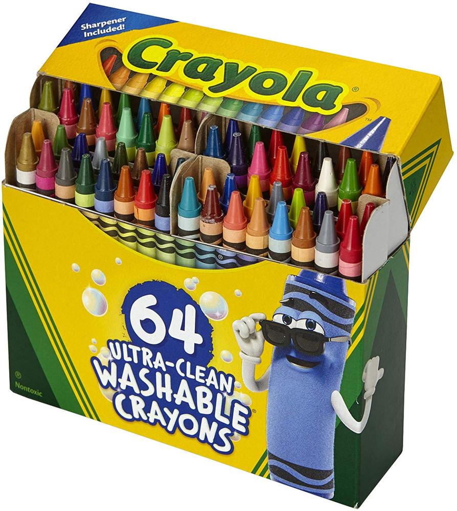 Ultra Clean Washable Crayons, Built in Sharpener, 64 Count - Grand