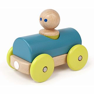 Teal Magnetic Racer Building Block Set