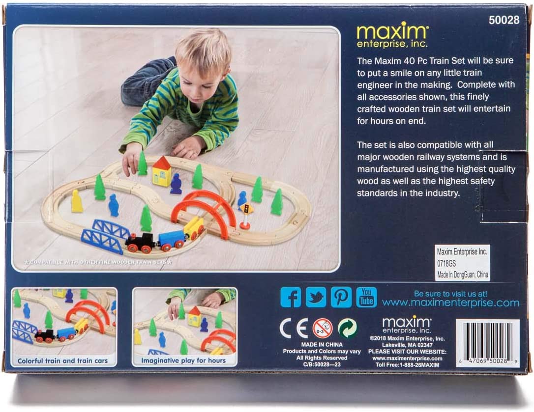 40 Piece Wooden Train Set - Grandrabbit's Toys in Boulder