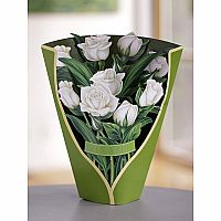 White Roses Popup Card