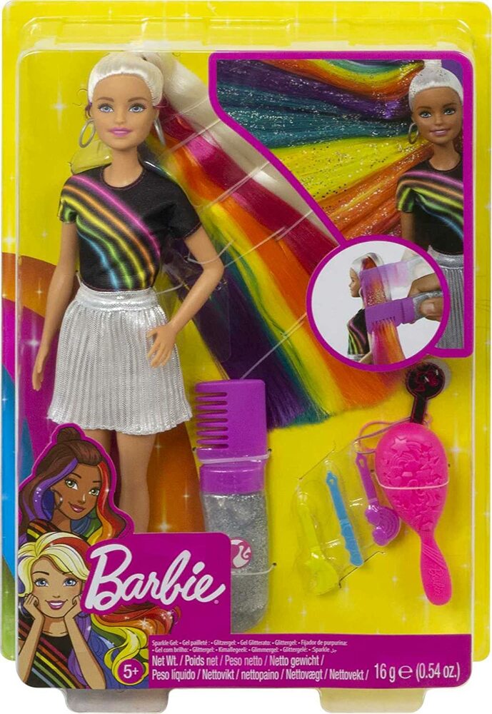 Barbie glitter hair hotsell