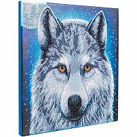 Moonlight Wolf Mounted Medium Crystal Art 