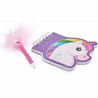 Unicorn Notebook with Feather Pen