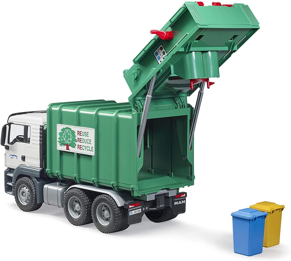 Man TGS Rear Loading Garbage Truck - Green - Grandrabbit's Toys in ...