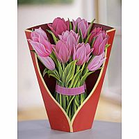 Pink Tulips Popup Card