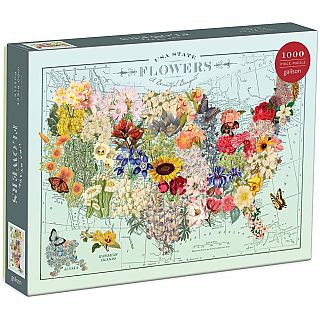 Wendy Gold USA State Flowers 1000 Piece Puzzle