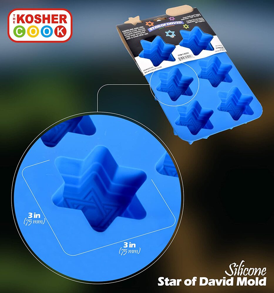 The Kosher Cook Star of David Shaped Silicone Molds for Baking, Freezing,  Candy, Ice Cubes, Chocolate and More - Oven and Freezer Safe - Silicone  Bakeware Small…