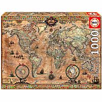 Antique World Map 1000-Piece Puzzle