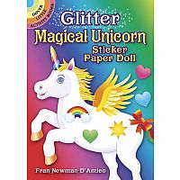 Glitter Magical Unicorn Sticker Paper Doll Paperback