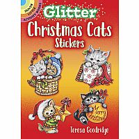 Glitter Christmas Cats Stickers Paperback