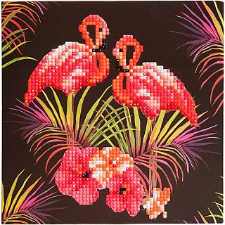 Flamingos Card Kit Crystal Art 