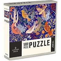 Birds and Blooms of North America, Cobalt, Jigsaw Puzzle