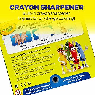 Ultra Clean Washable Crayons, Built in Sharpener, 64 Count