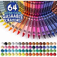 Ultra Clean Washable Crayons, Built in Sharpener, 64 Count