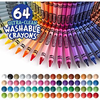 Ultra Clean Washable Crayons, Built in Sharpener, 64 Count