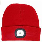 Red LED Beanie - Rechargeable